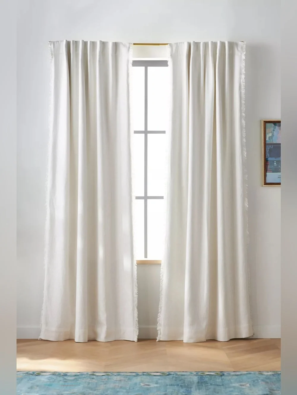 Anthropologie Luxe Linen Blend Woven Blackout Curtain